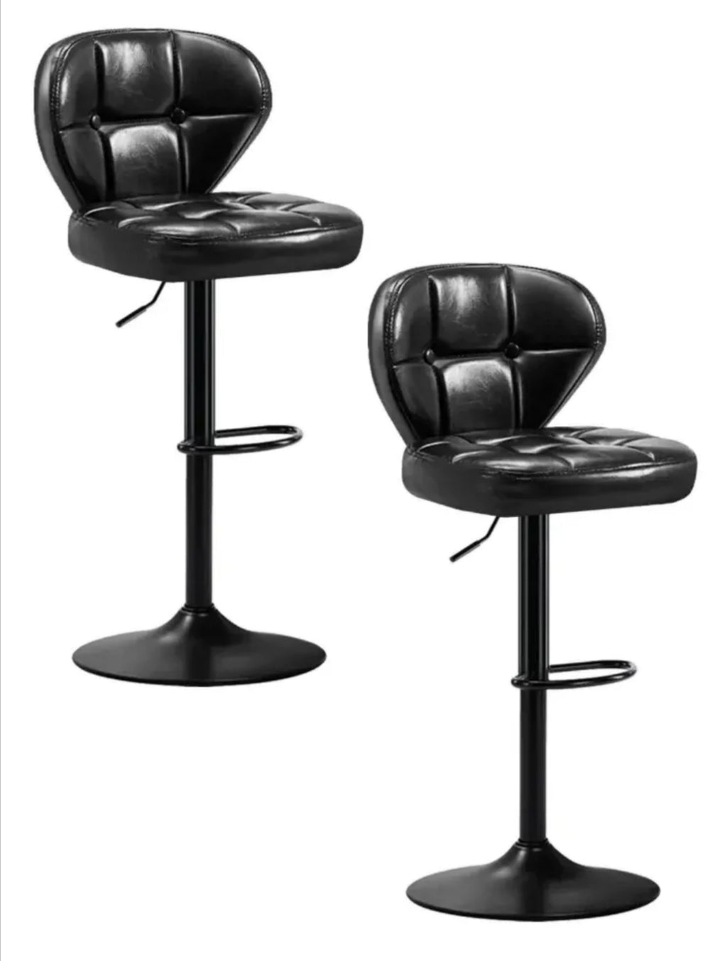 Pack Sillas Bar  Alex Nordic Taburete Ecocuero Negro