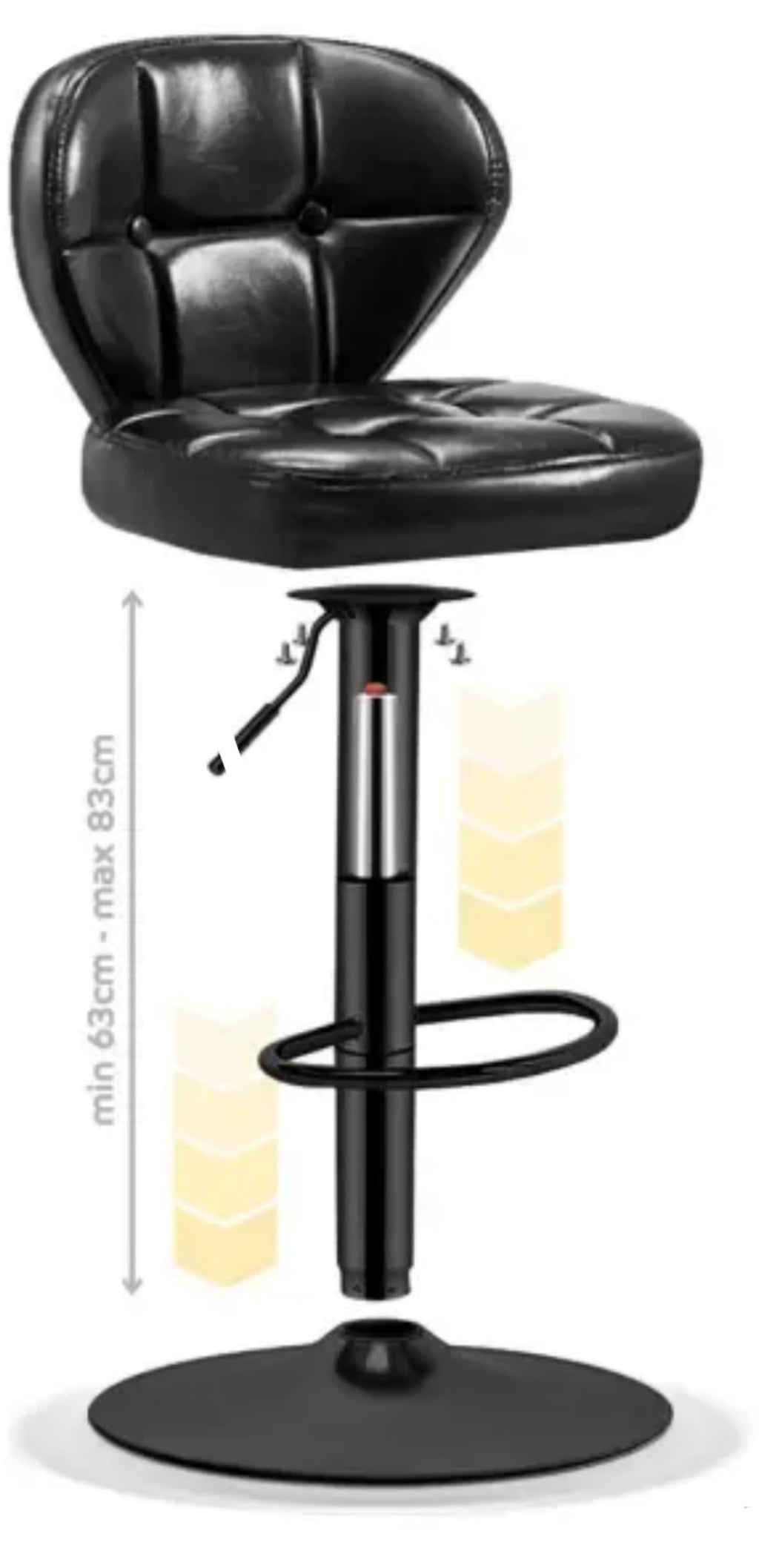 Pack Sillas Bar  Alex Nordic Taburete Ecocuero Negro