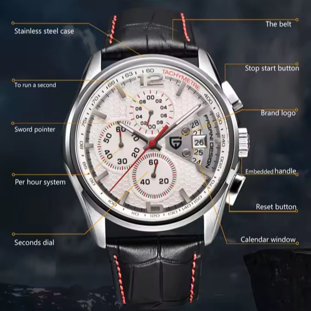 Reloj Pagani Cronografo Tornato Cuarzo Cristal de Zafiro