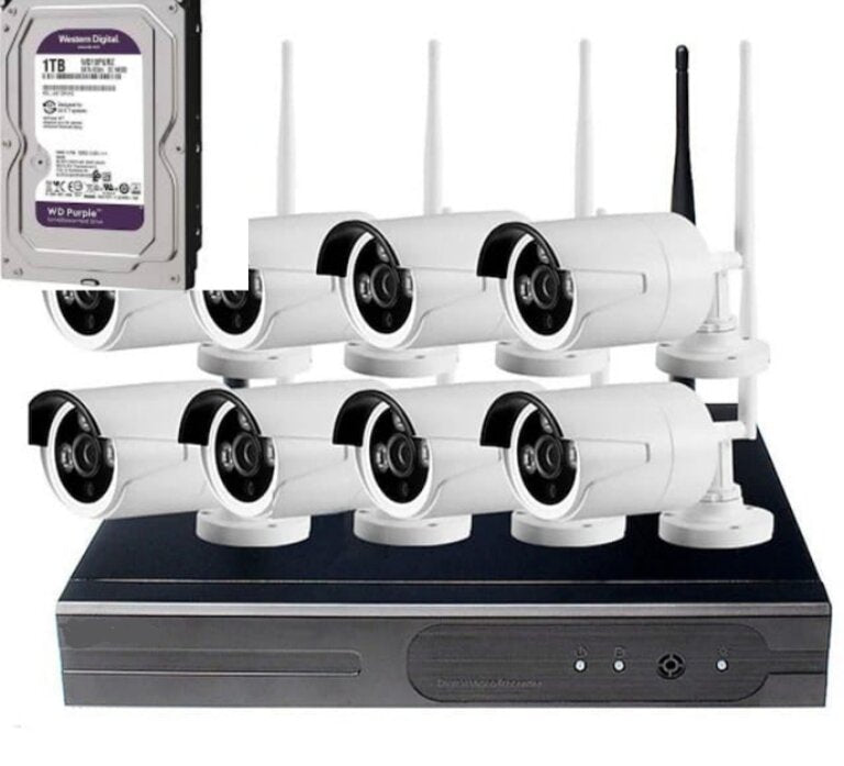 Kit 8 Camara de Seguridad  Inalambricas HD 1080P con Disco Duro 1 Terabyte