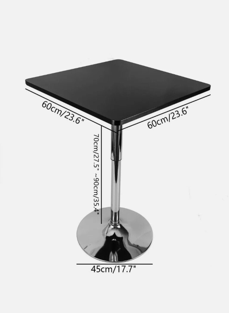 Mesa Comedor de Altura Regulable Cuadrada 60 CM MDF Color  Blanco