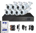 Kit Cctv 8 Cámaras De Seguridad  2mp Fhd Con Disco 1 Tera