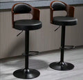 Pack 2 Sillas Bar  De Luxe Madera con Respaldo Boscco  Negro/Negro