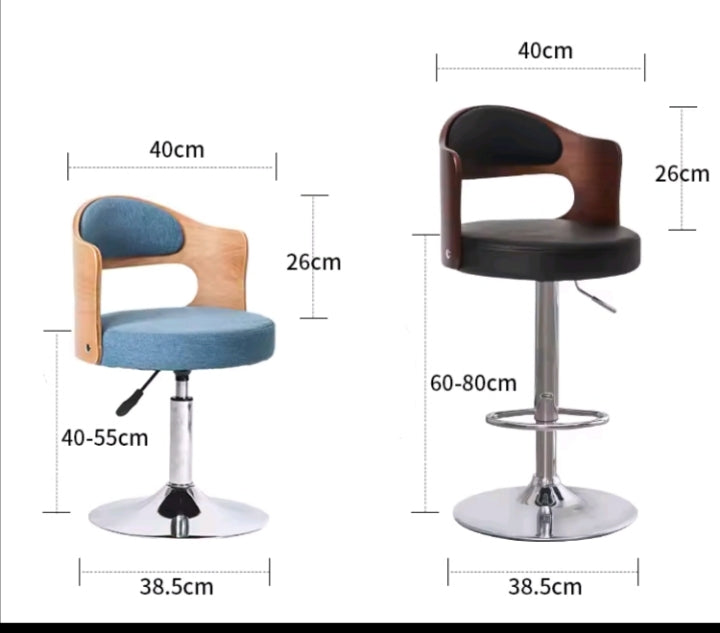Pack 2 Sillas Bar  De Luxe Madera con Respaldo Boscco  Negro/Negro