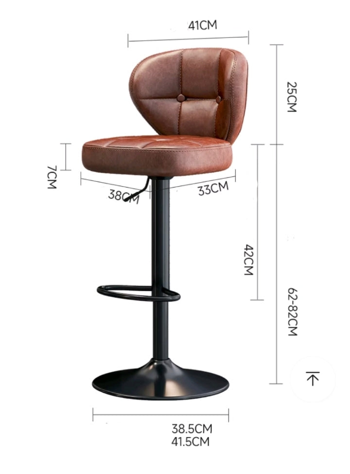 Pack Sillas Bar  Alex Nordic Taburete Ecocuero Café