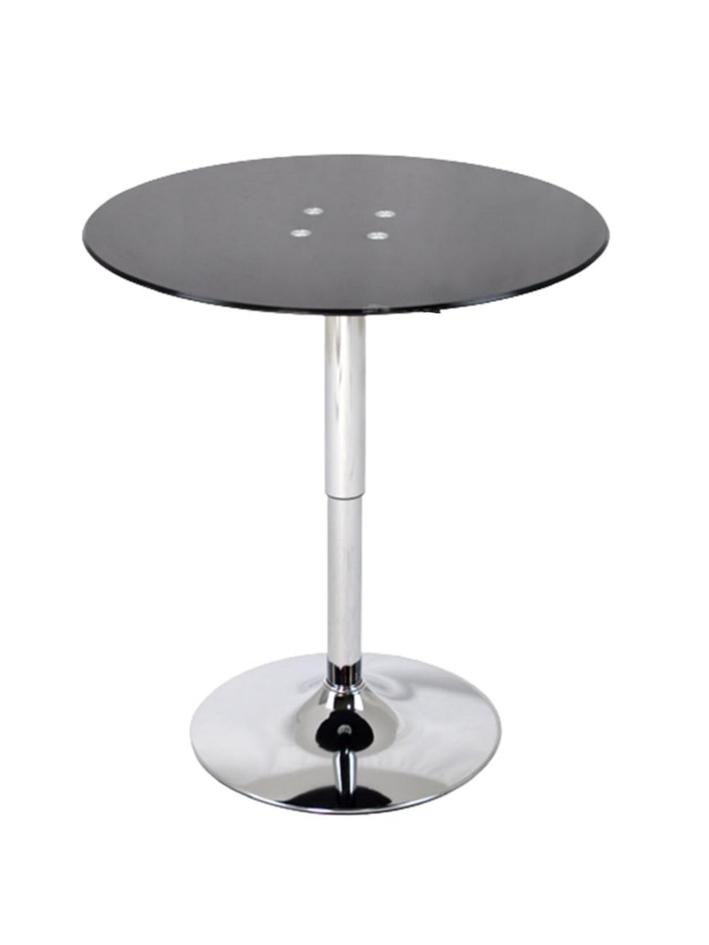 Mesa Altura Regulable Vidrio Templado Negro 60 cm Diámetro