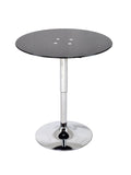 Mesa Altura Regulable Vidrio Templado Negro 60 cm Diámetro