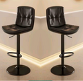 Pack  2 Sillas Bar  Nordica Ecocuero Color Negro