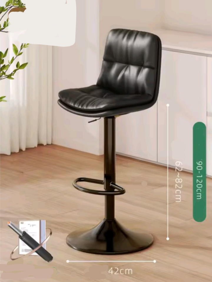Pack  2 Sillas Bar  Nordica Ecocuero Color Negro