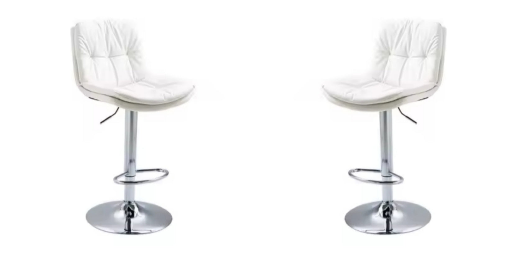 Pack  2 Sillas Bar  Nordica Ecocuero Color Blanco