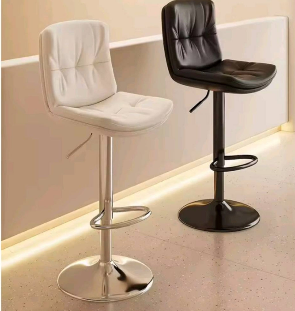 Pack  2 Sillas Bar  Nordica Ecocuero Color Blanco