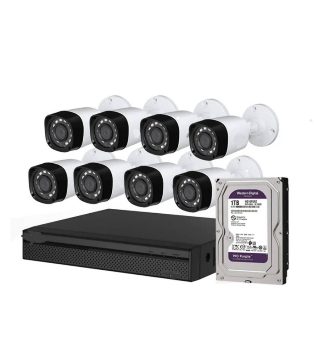 Kit Cctv 8 Cámaras Seguridad + Disco Duro 1 Terab Hd 720p