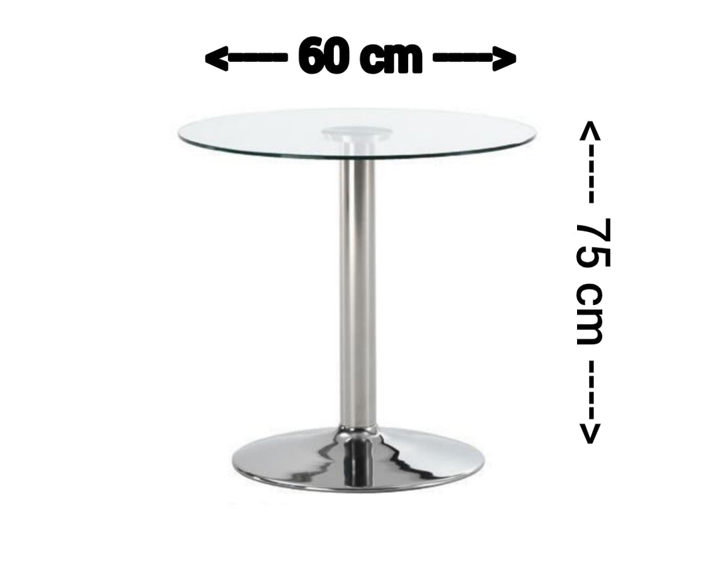 Mesa Vidrio Templado Fija 60 CM Diámetro X 75 CM A