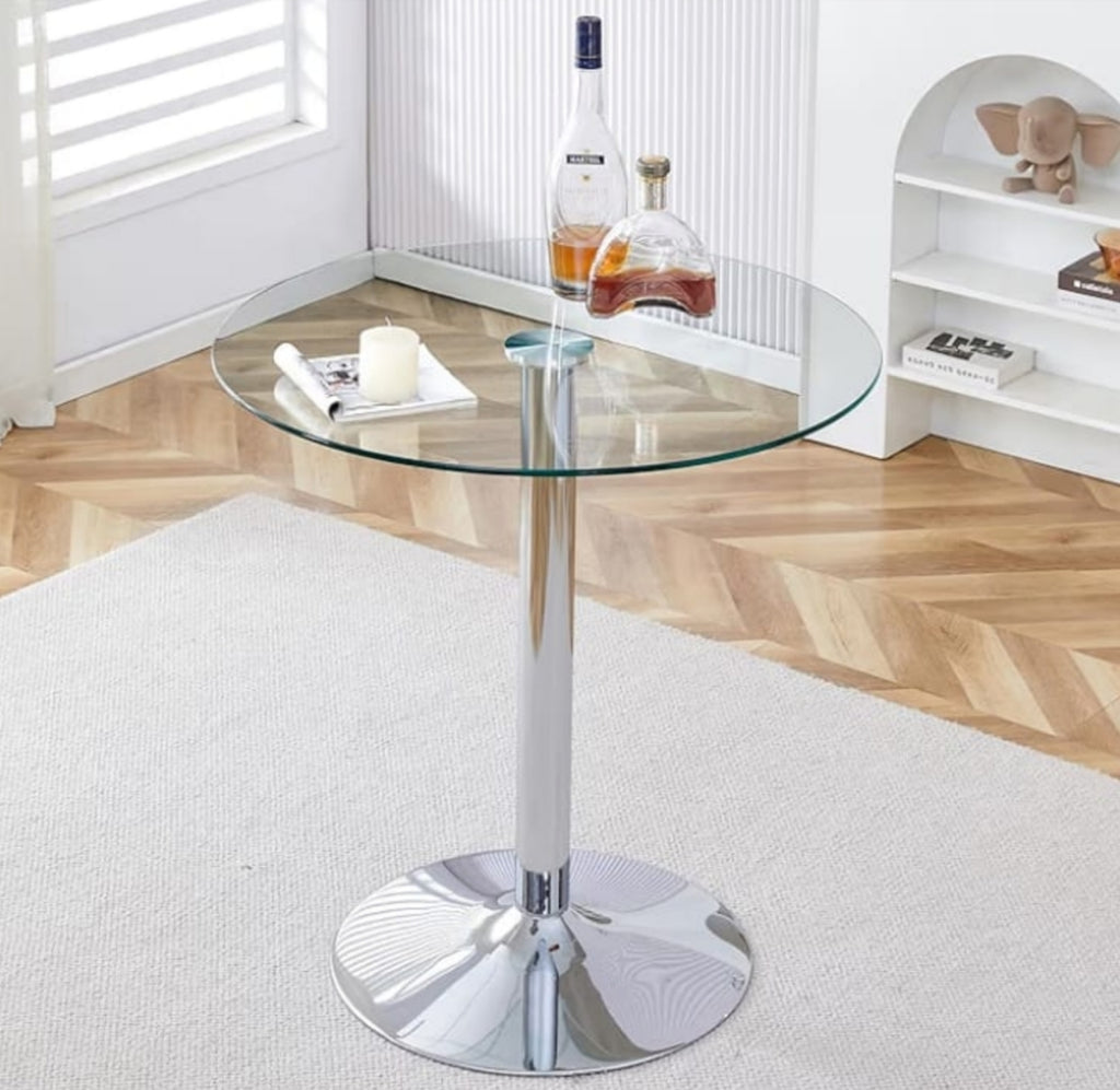 Mesa Vidrio Templado Fija 80 CM Diámetro X 75 CM A