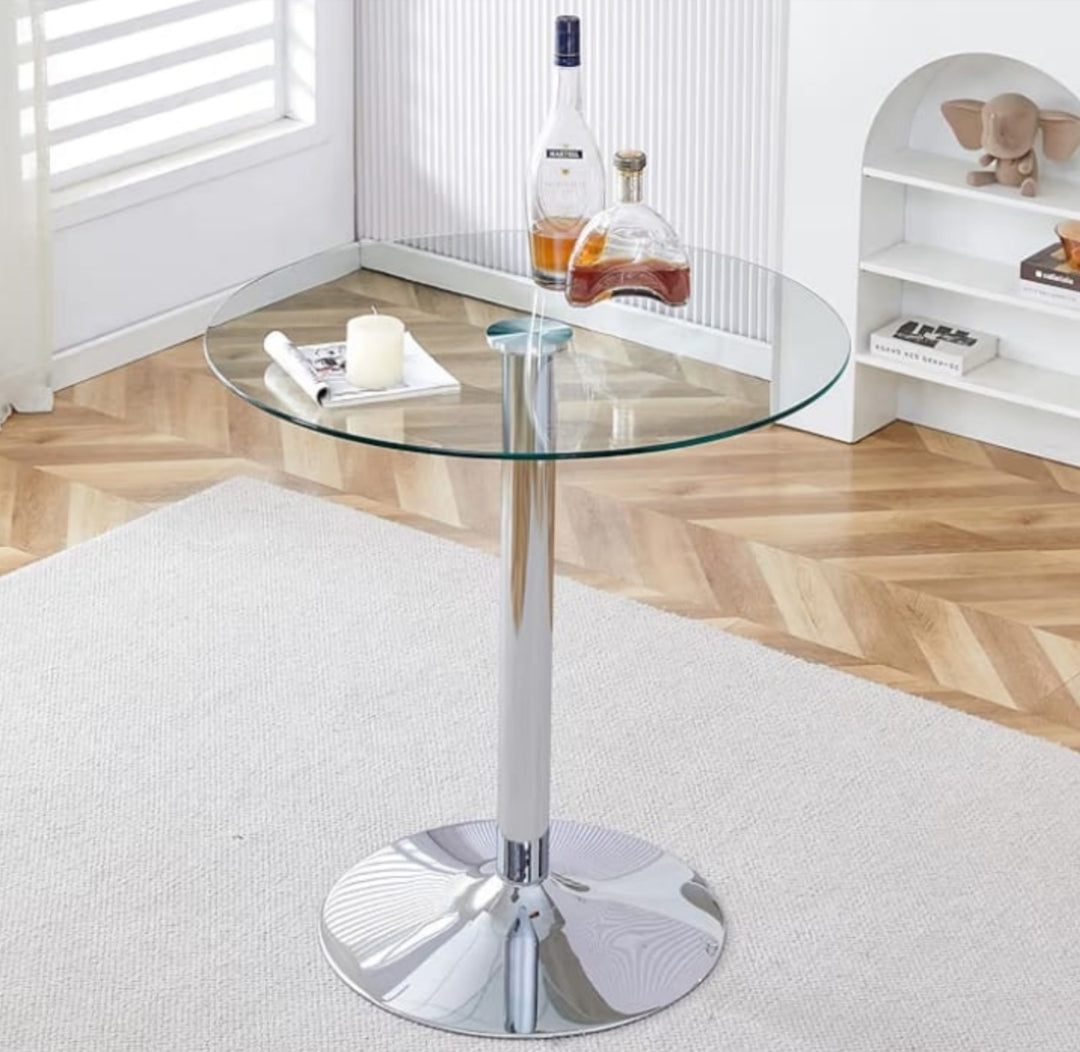 Mesa Vidrio Templado Fija 80 CM Diámetro X 75 CM A