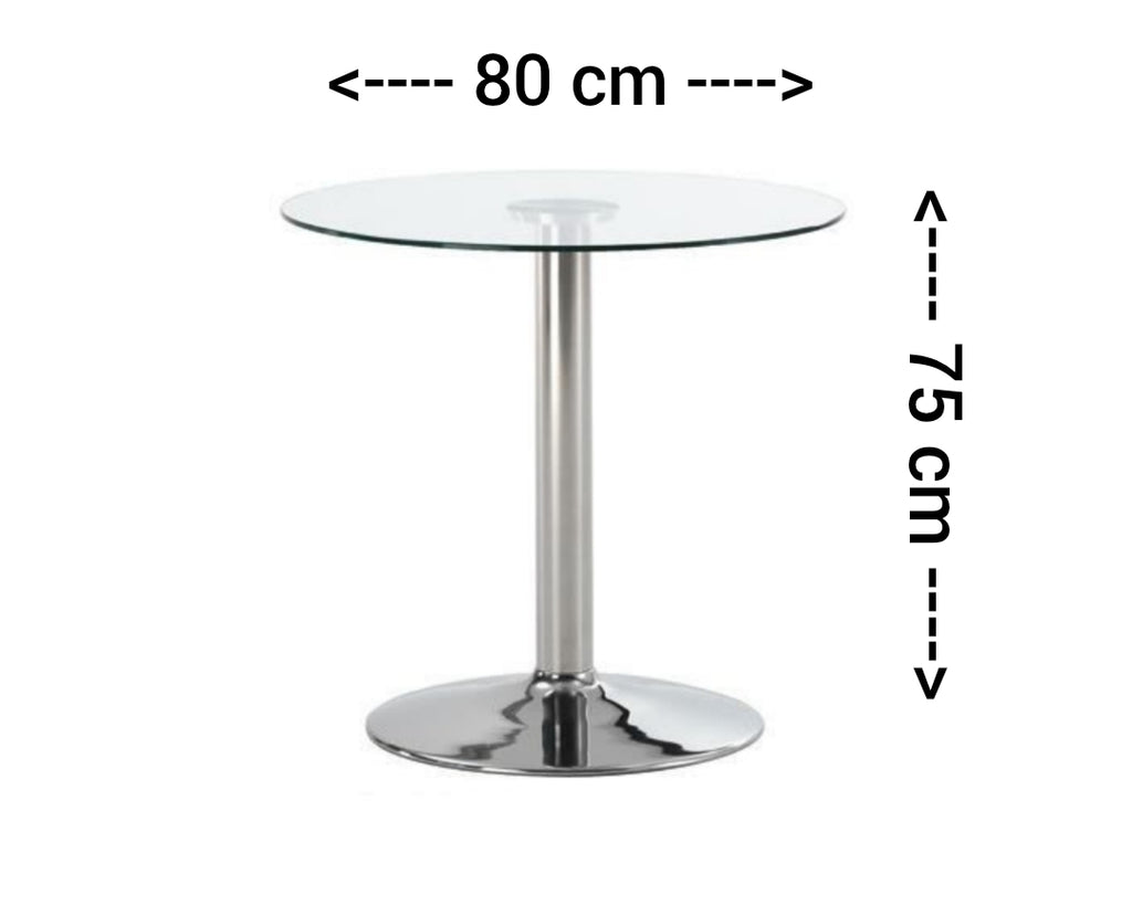 Mesa Vidrio Templado Fija 80 CM Diámetro X 75 CM A