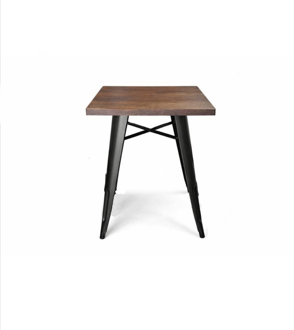 Mesa Tolix Bar 60x60x75 Cm con Cubierta en Madera 30 mm