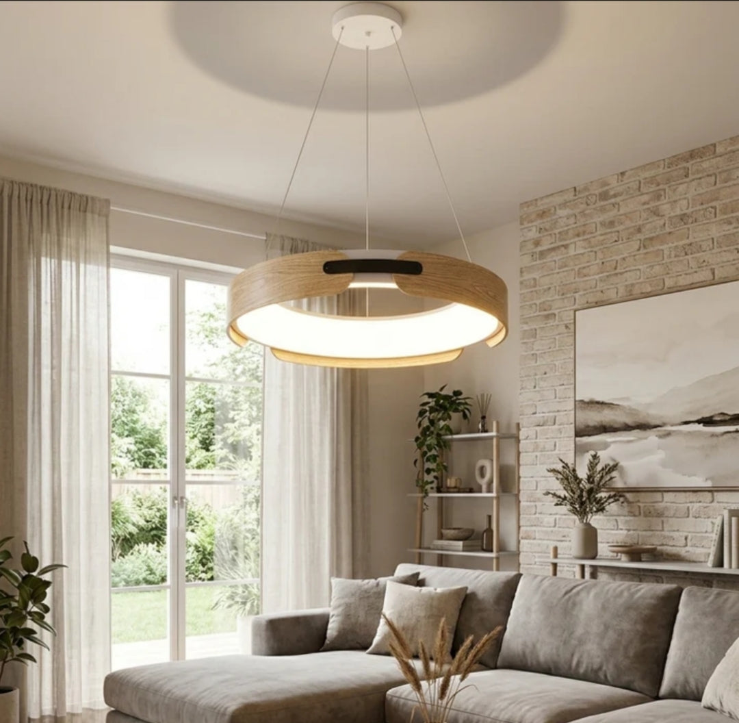 Lampara Colgante Led Tres Tonos de Luz Modelo NONZA Café Claro