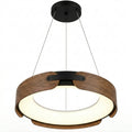 Lampara Colgante Led Tres Tonos de Luz Modelo NONZA Café Caoba