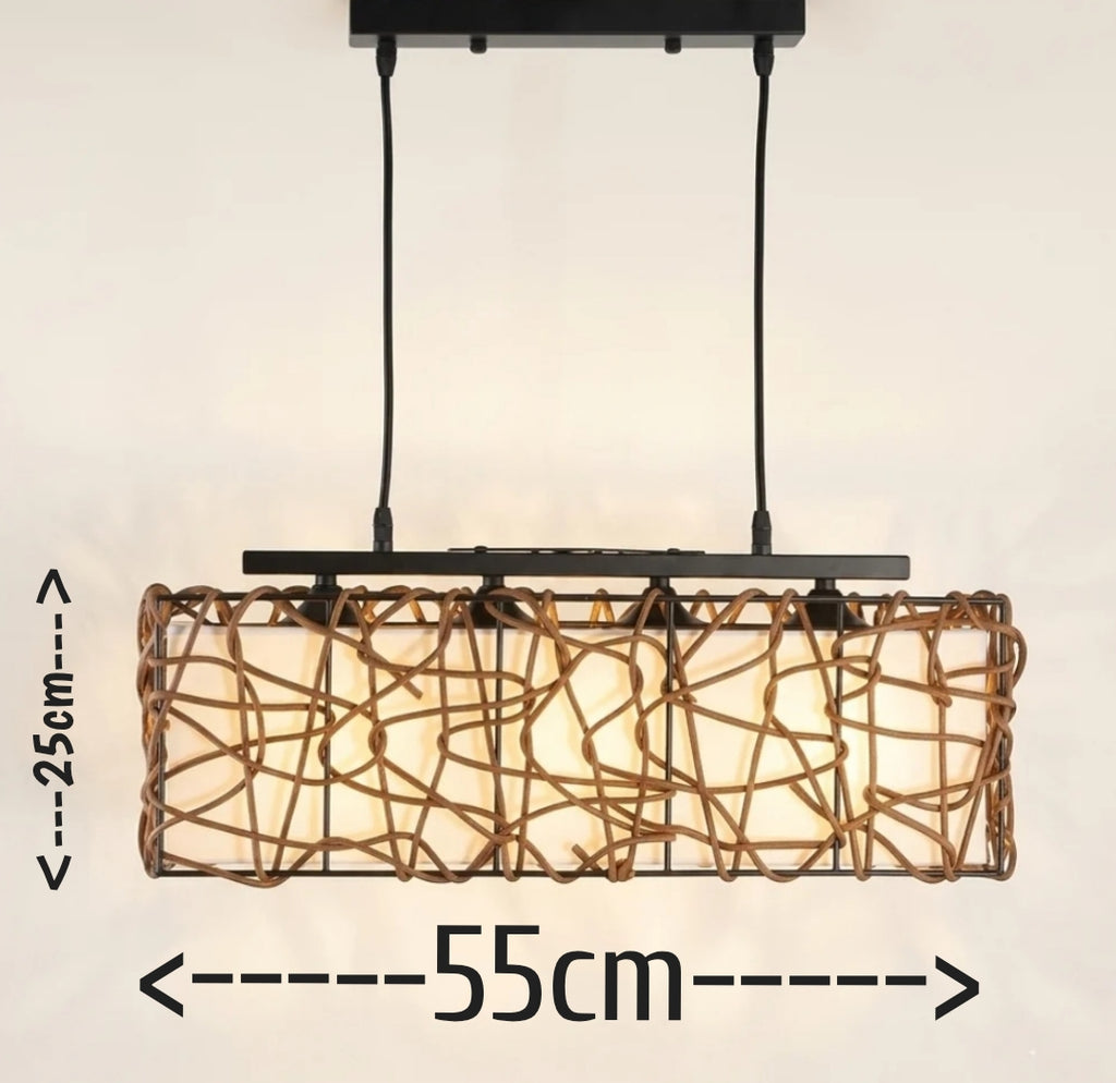 LAMPARA COLGANTE RECTANGULAR RATAN CREEPER