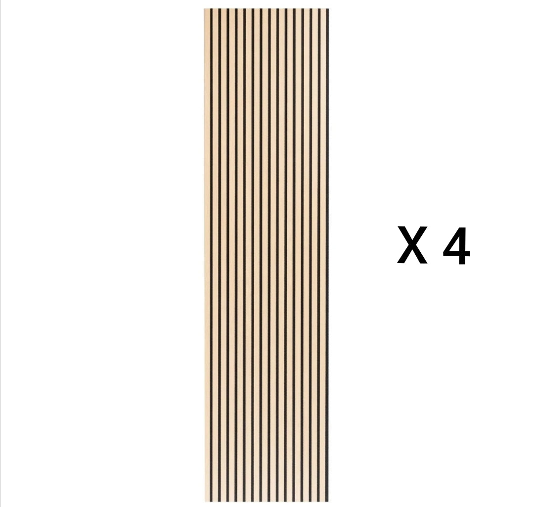 Pack 4 Paneles Acústicos Wall Panel 240 x 60 CM Natural