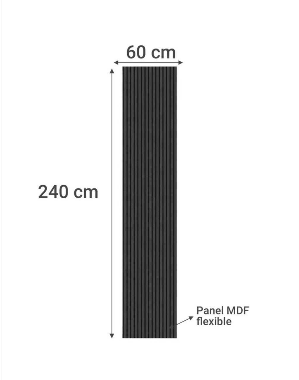 Pack 4 Paneles Acústicos Wall Panel 240 x 60 CM Negro