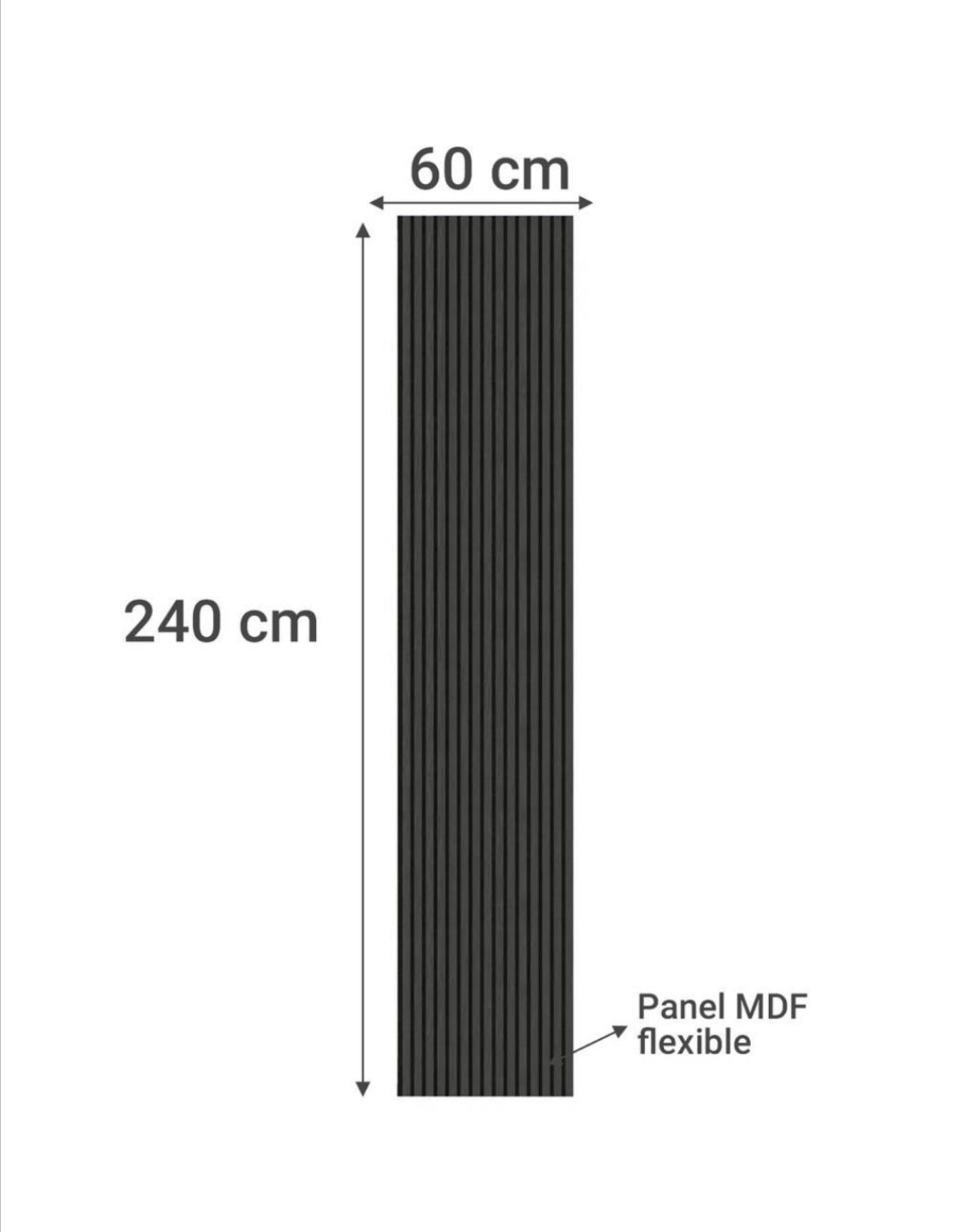 Pack 4 Paneles Acústicos Wall Panel 240 x 60 CM Negro
