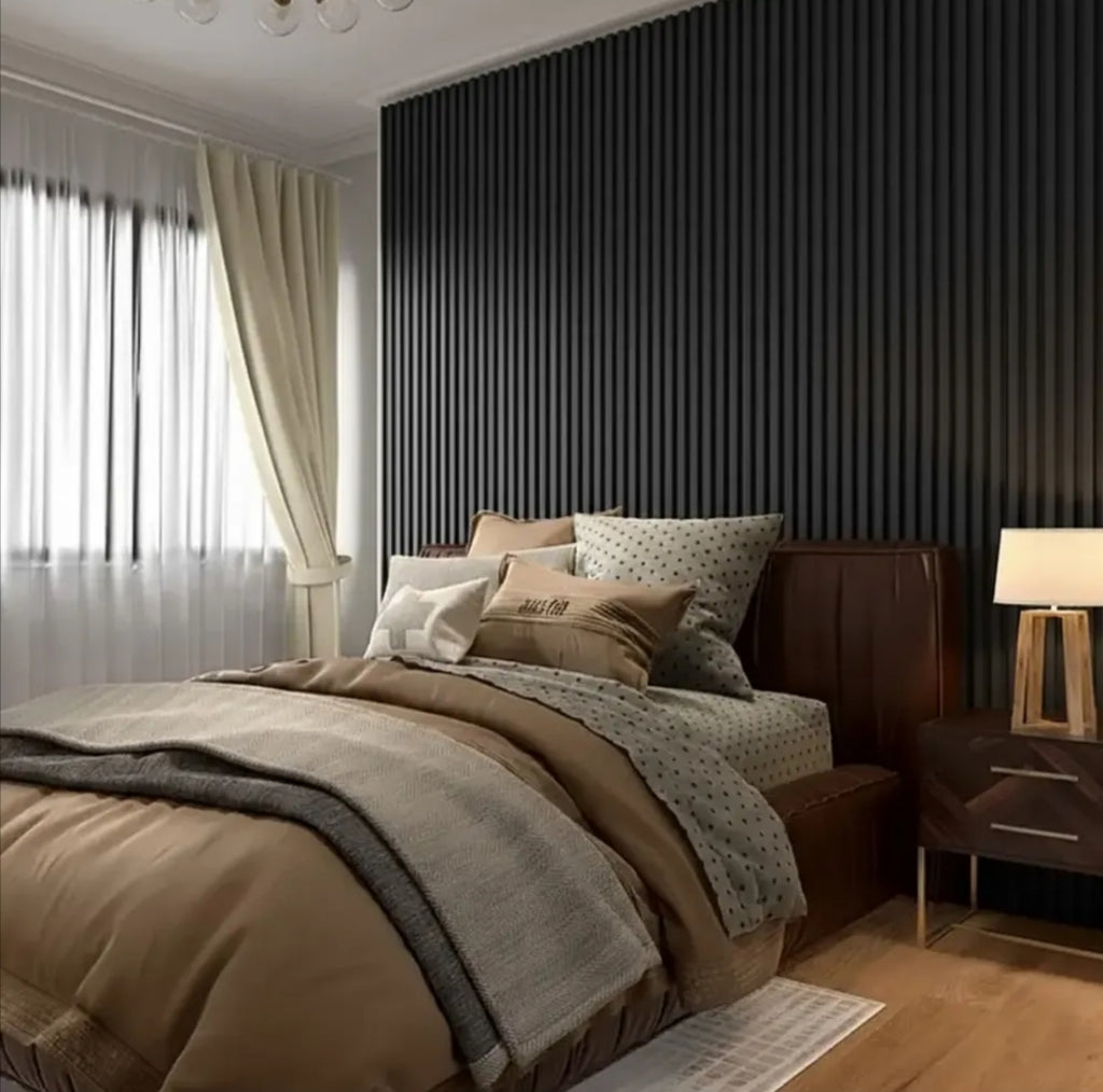 Pack 4 Paneles Acústicos Wall Panel 240 x 60 CM Negro
