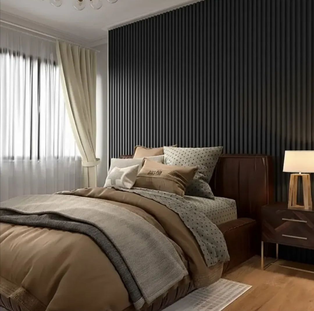 Pack 4 Paneles Acústicos Wall Panel 240 x 60 CM Negro