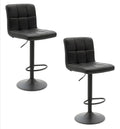 Pack Sillas Bar  Milan Taburete Ecocuero color Negro/Negro