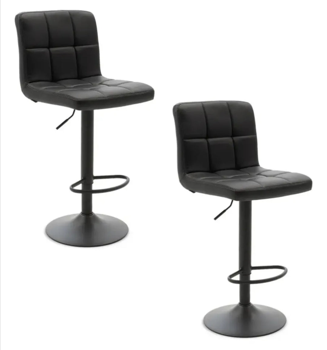 Pack Sillas Bar  Milan Taburete Ecocuero color Negro/Negro