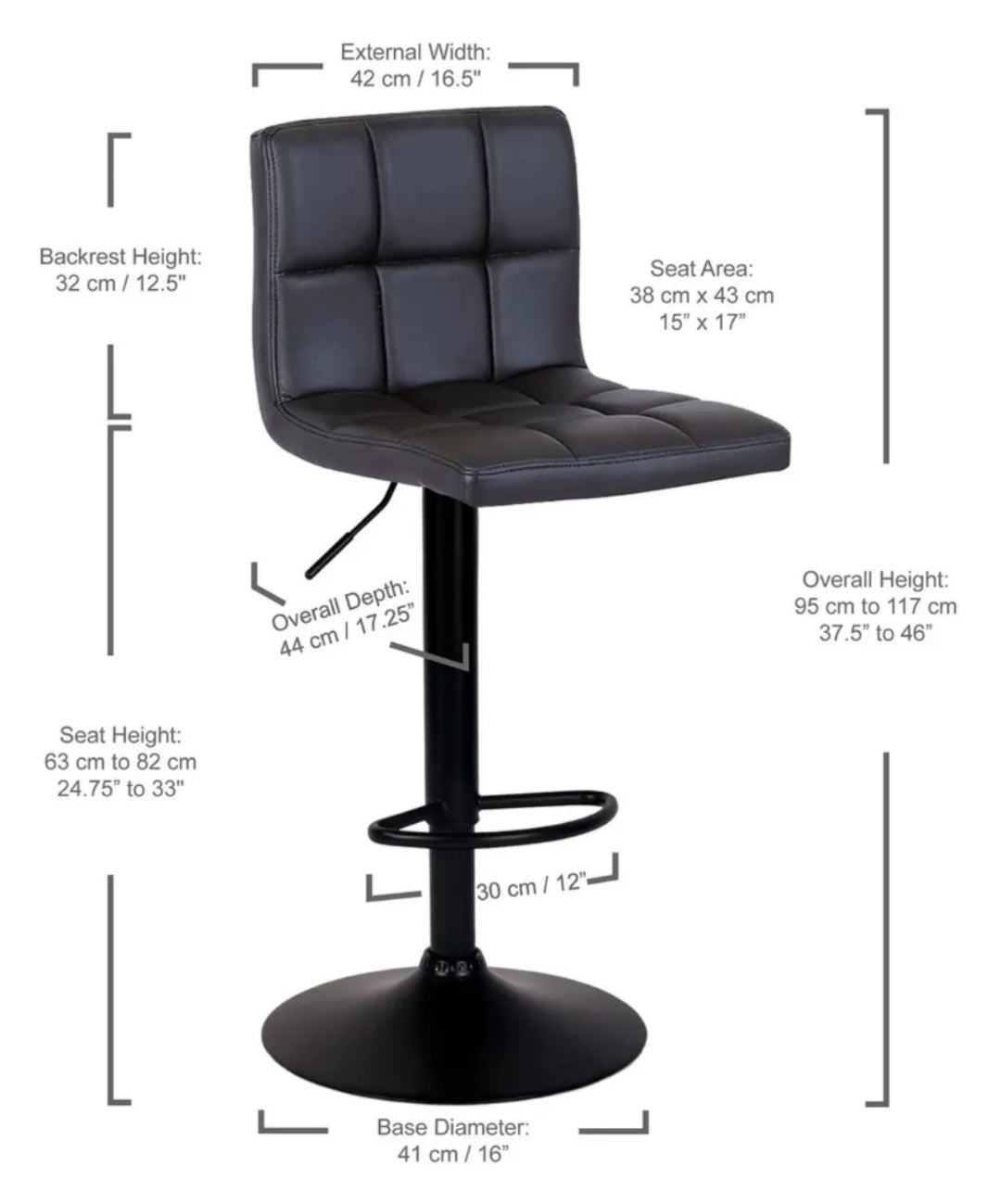 Pack Sillas Bar  Milan Taburete Ecocuero color Negro/Negro