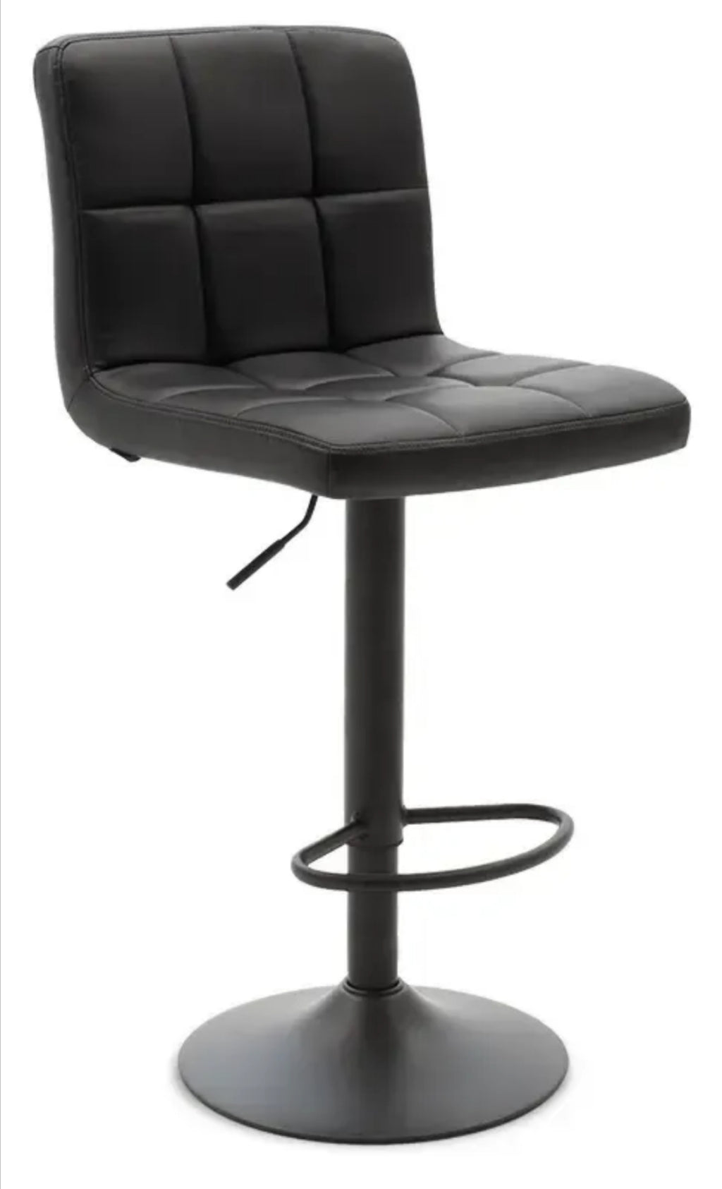 Pack Sillas Bar  Milan Taburete Ecocuero color Negro/Negro