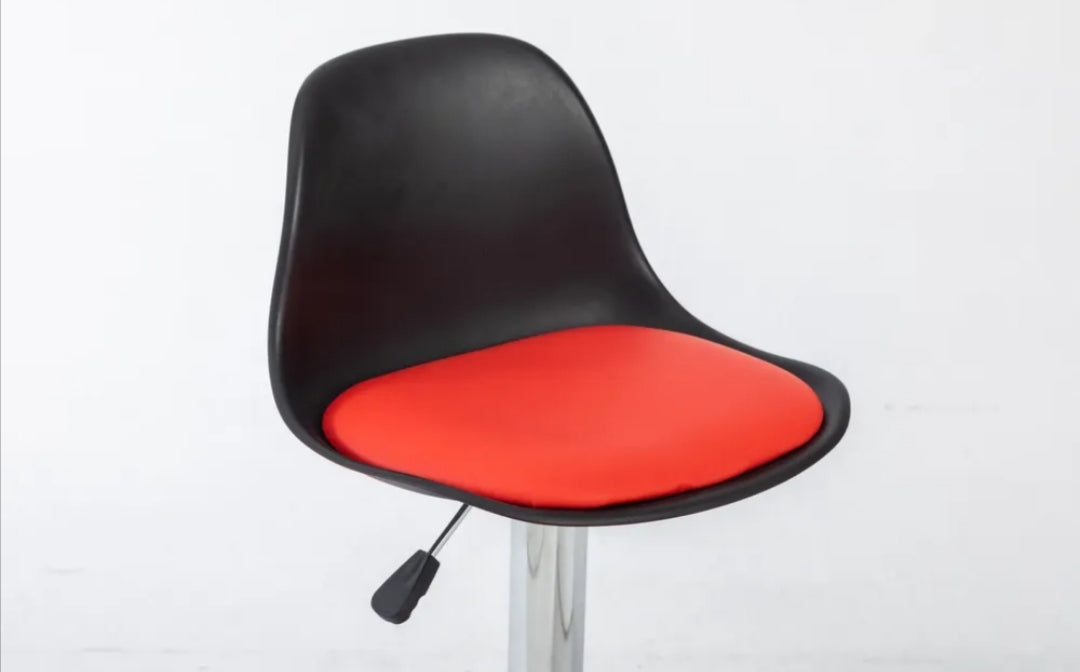 Pack 2 Pisos Bar Taburete Silla Tulip  Negro/ Rojo