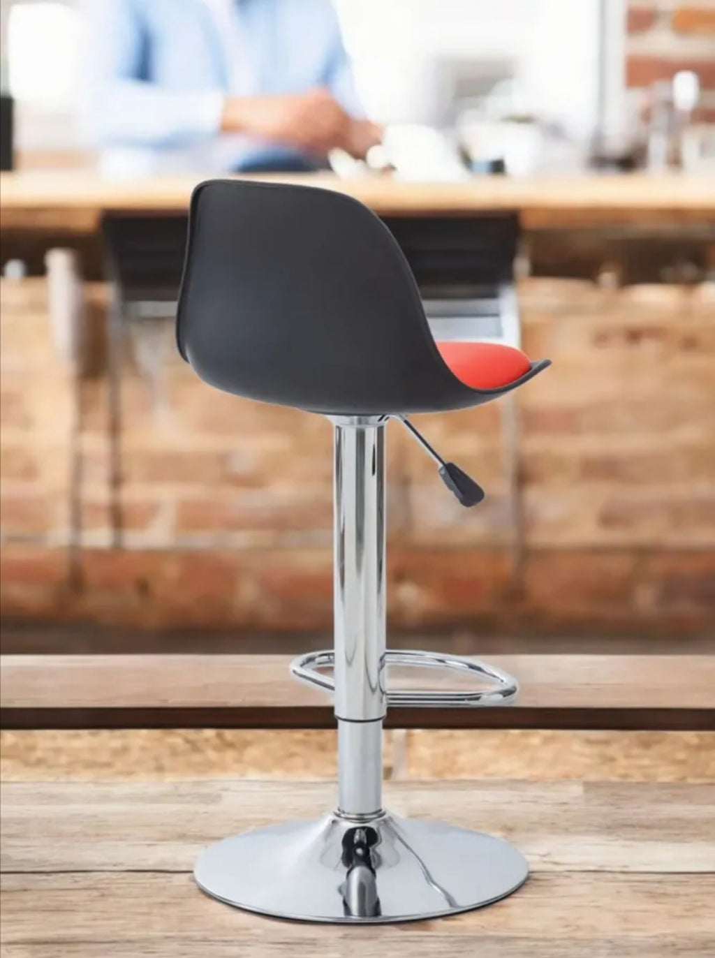 Pack 2 Pisos Bar Taburete Silla Tulip  Negro/ Rojo
