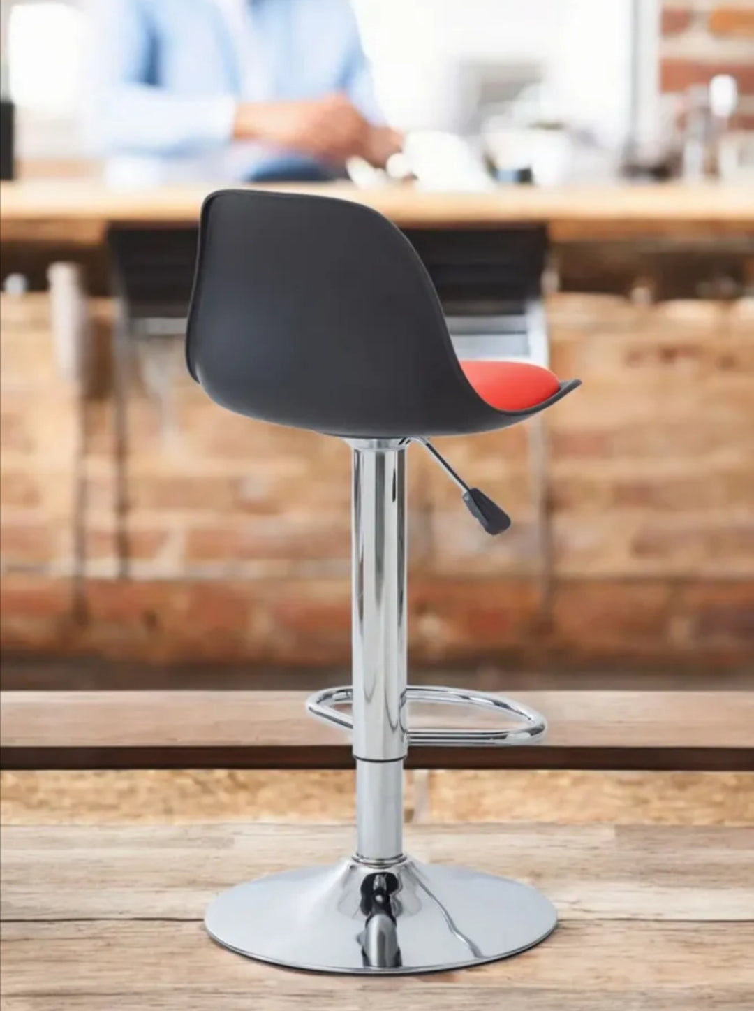 Pack 2 Pisos Bar Taburete Silla Tulip  Negro/ Rojo