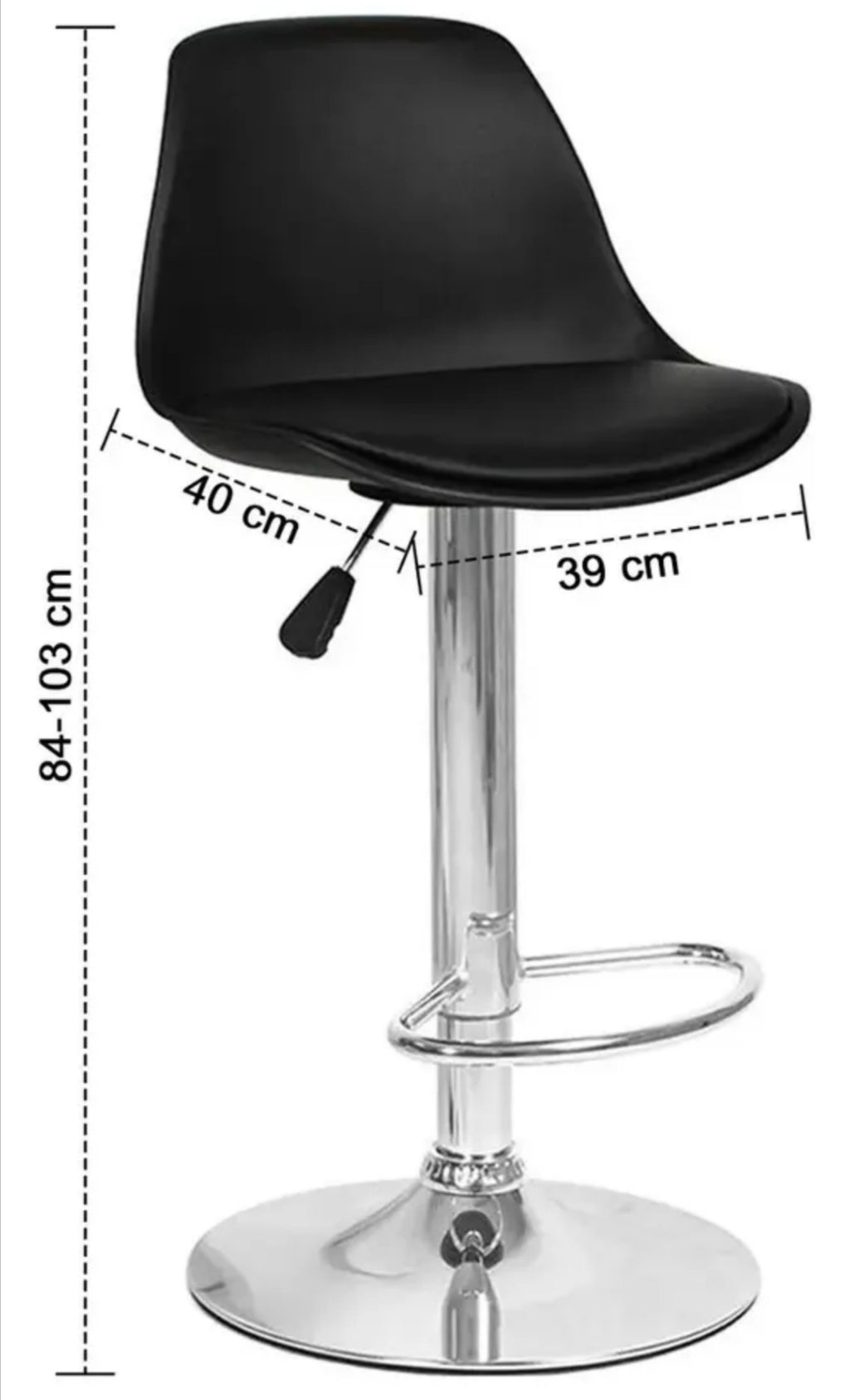 Pack 2 Pisos Bar Taburete Silla Tulip  Negro/ Rojo
