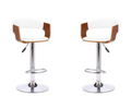 Pack 2 Sillas Bar  De Luxe Madera PU con Respaldo Boscco  Blanco/Plateado
