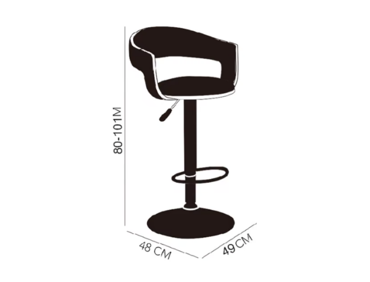 Pack 2 Sillas Bar  De Luxe Madera PU con Respaldo Boscco  Blanco/Plateado