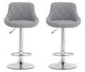Pack Sillas Bar Taburete Ecocuero Elliot Gris