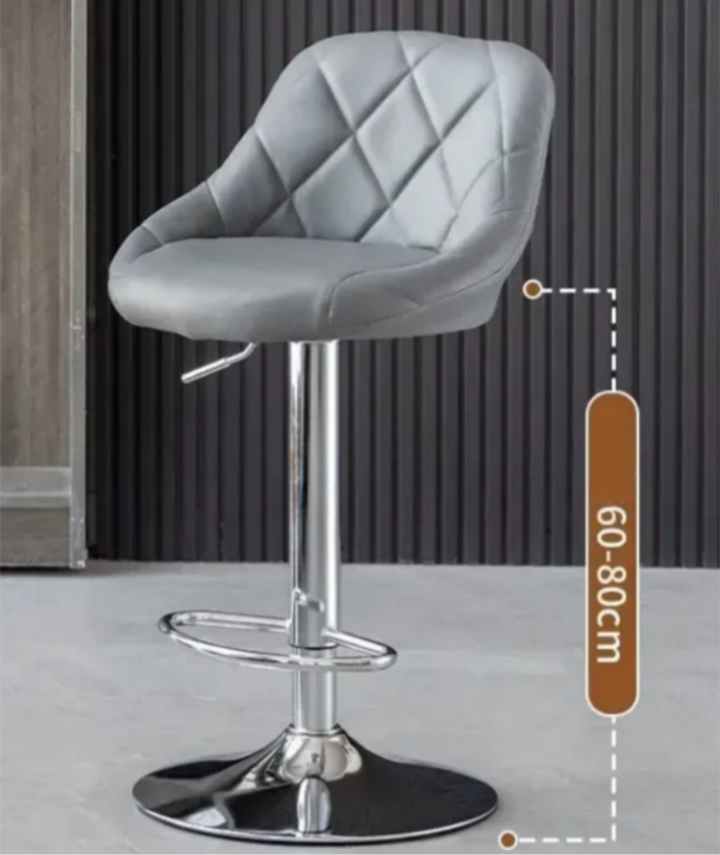 Pack Sillas Bar Taburete Ecocuero Elliot Gris