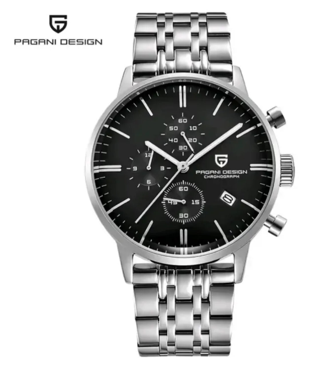 Reloj Hombre Pagani Dark Knight Cuarzo Negro Cristal  Zafiro