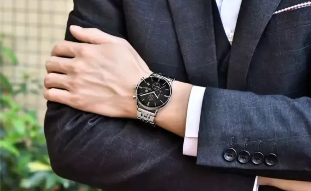 Reloj Hombre Pagani Dark Knight Cuarzo Negro Cristal  Zafiro