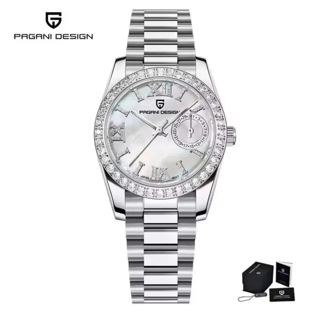 Reloj Pagani Design Dama Cuarzo c/ Incrustaciones  Cristal de Zafiro