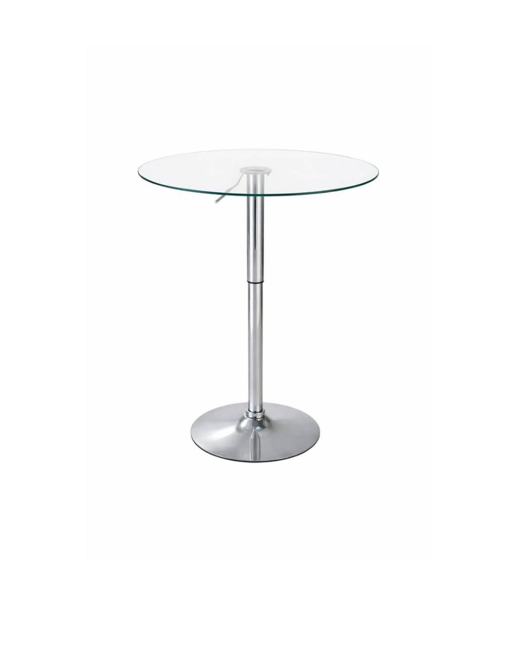 Mesa Altura Regulable Vidrio Templado 80 cm Diámetro