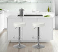 Pack 2 Taburetes Piso Bar Altura Regulable Acolchado Blanco