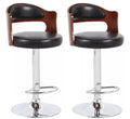 Pack 2 Sillas Bar  De Luxe Madera con Respaldo Boscco  Negro/Plateado