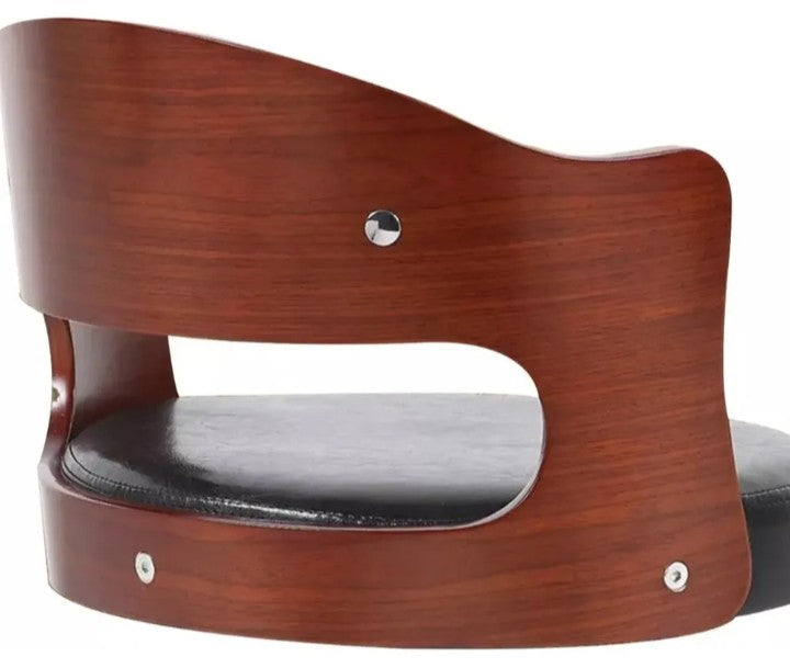 Pack 2 Sillas Bar  De Luxe Madera con Respaldo Boscco  Negro/Plateado