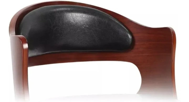 Pack 2 Sillas Bar  De Luxe Madera con Respaldo Boscco  Negro/Plateado