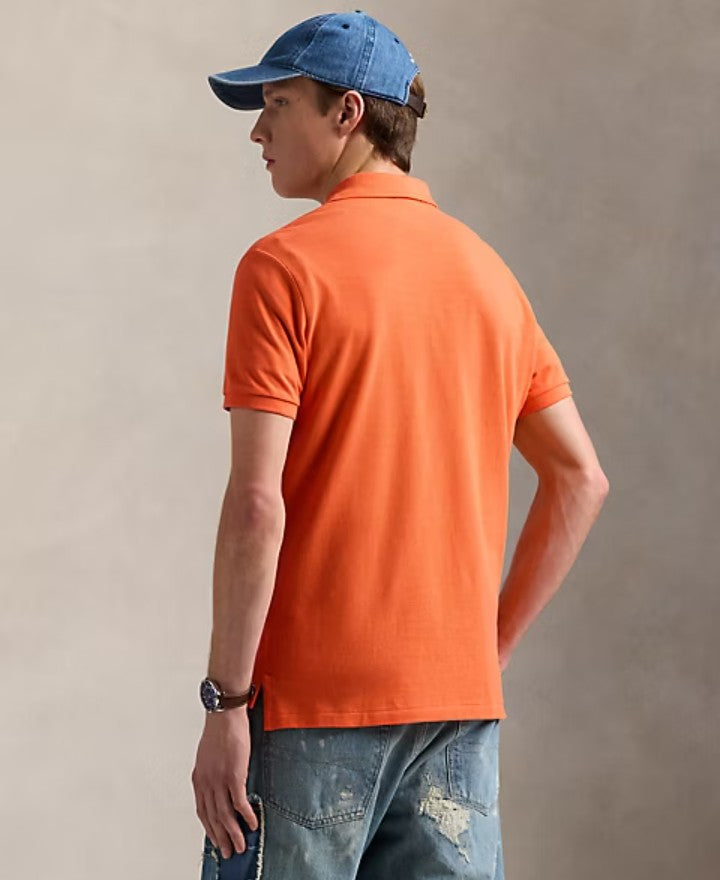 Polera Polo Ralph Lauren Custom Slim Fit Piqué Talla M Orange
